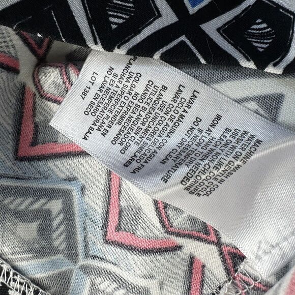 MARIO SERRANI Italy Geometric Multicolor Zip Sleeveless Sheath Dress Size 2 - Picture 4 of 5